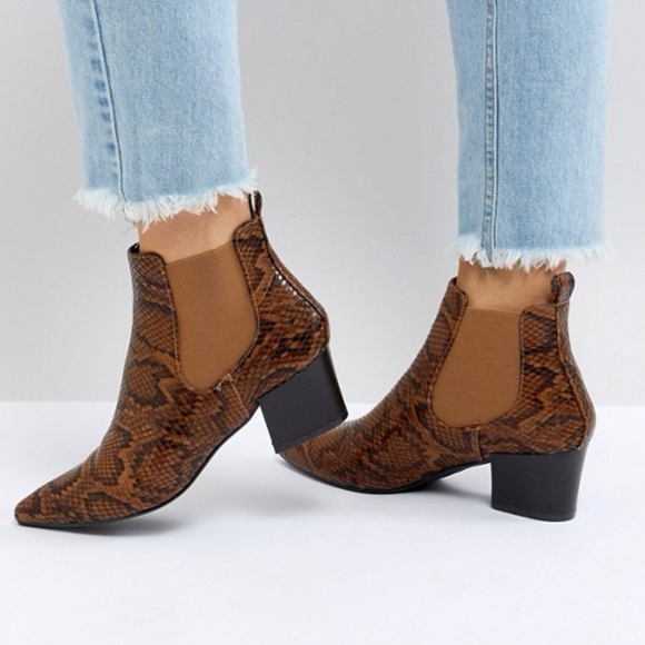 snake print boots asos